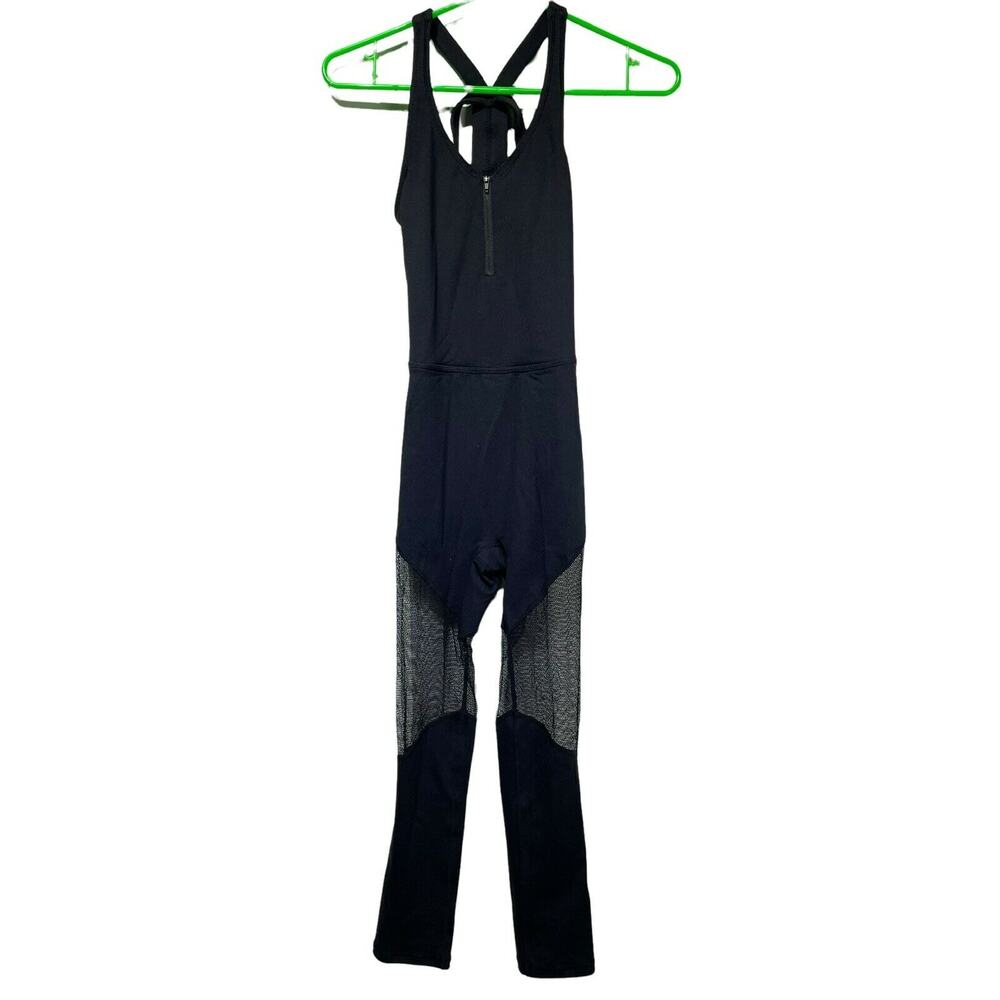 ivy sky black one piece sleeveless mesh dance costume style C08701 Size XSA